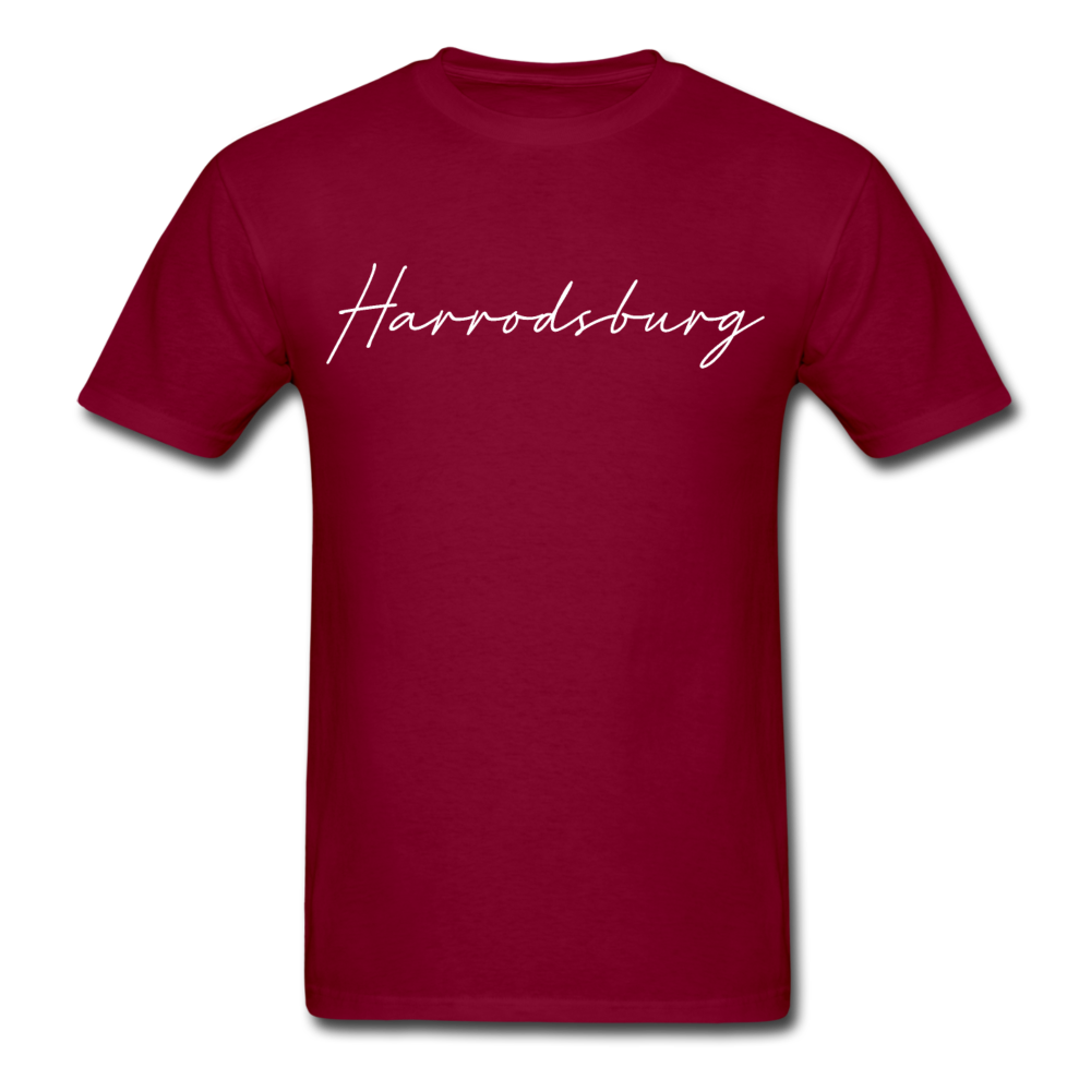 Harrodsburg Cursive T-Shirt - burgundy