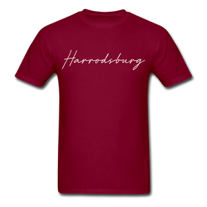 Harrodsburg Cursive T-Shirt - burgundy