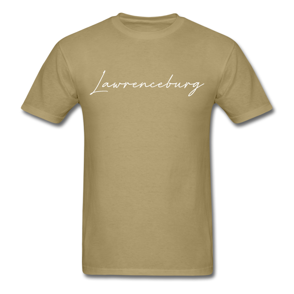 Lawrenceburg Cursive T-Shirt - khaki