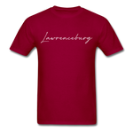 Lawrenceburg Cursive T-Shirt - dark red