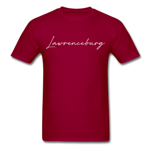Lawrenceburg Cursive T-Shirt - dark red