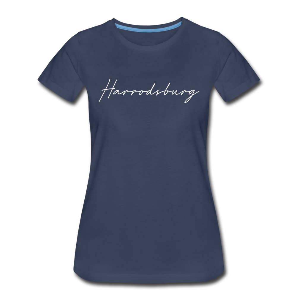 Harrodsburg Cursive Women's T-Shirt - navy