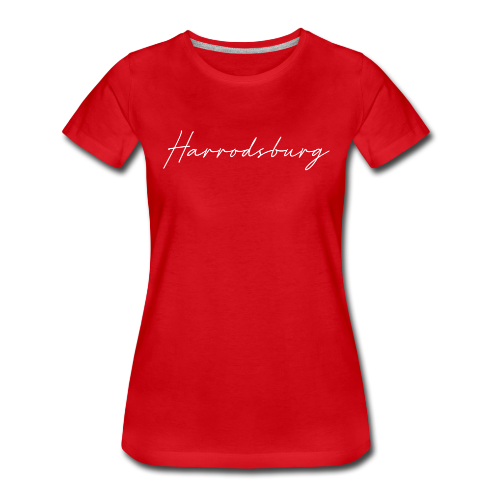 Harrodsburg Cursive Women's T-Shirt - red