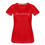 Harrodsburg Cursive Women's T-Shirt - red