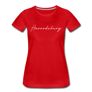 Harrodsburg Cursive Women's T-Shirt - red