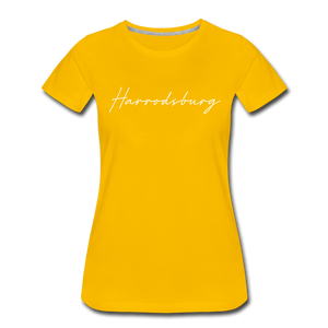 Harrodsburg Cursive Women's T-Shirt - sun yellow