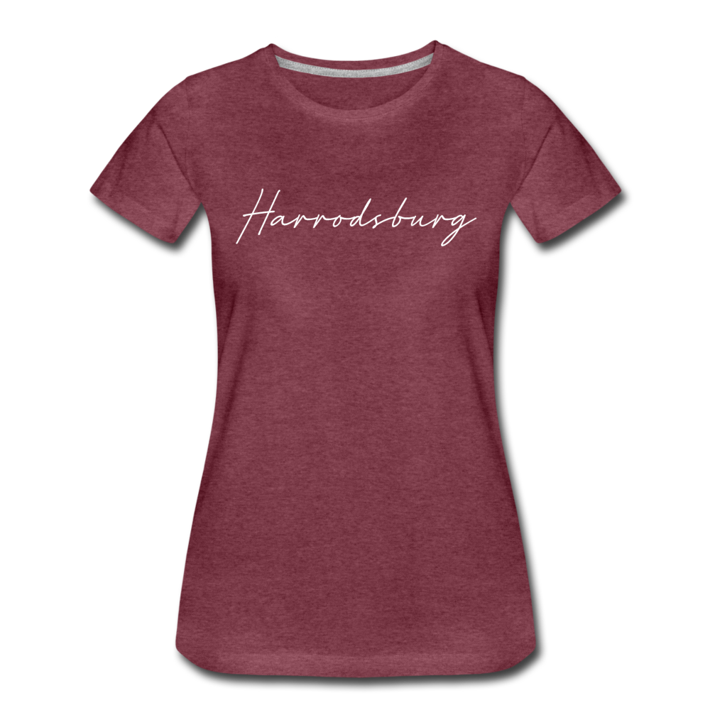 Harrodsburg Cursive Women's T-Shirt - heather burgundy