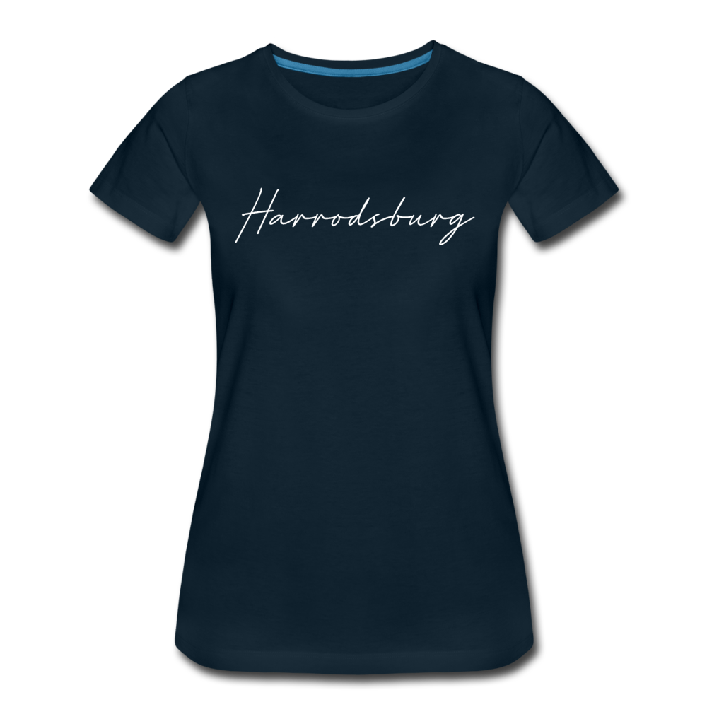 Harrodsburg Cursive Women's T-Shirt - deep navy