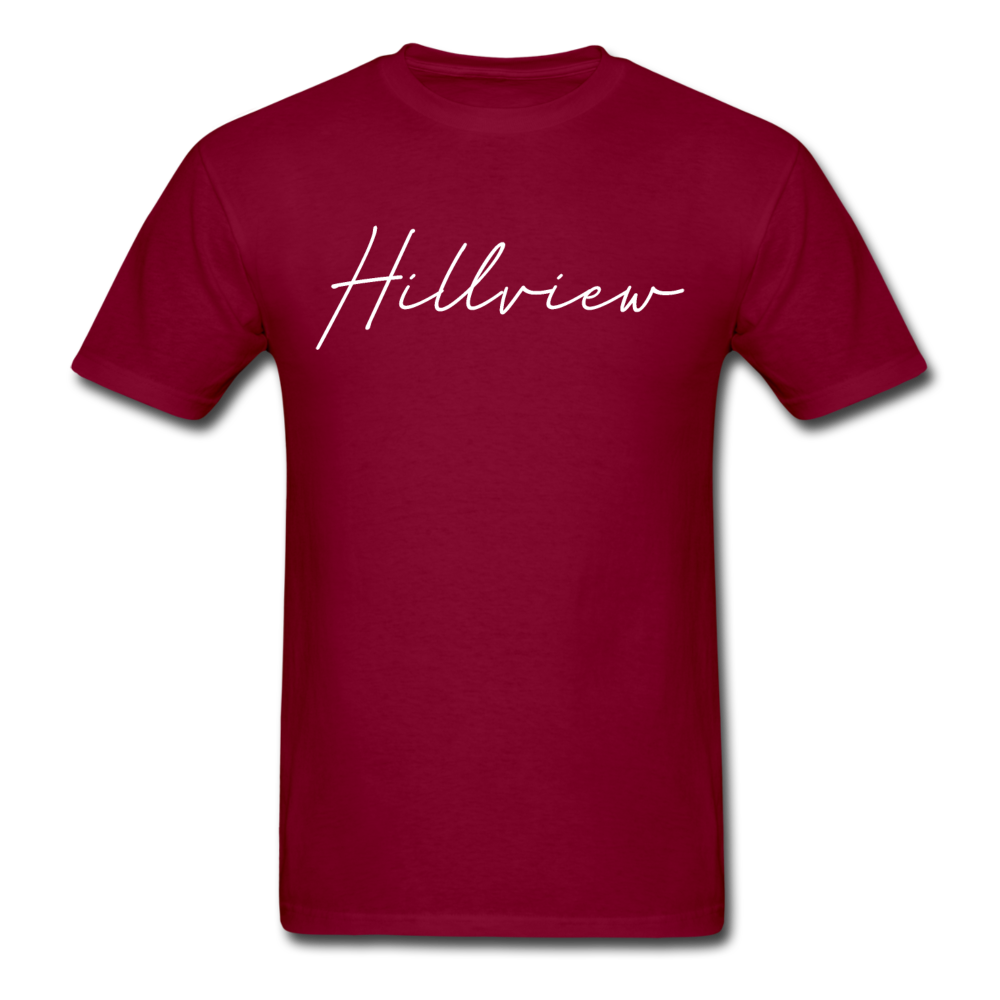 Hillview Cursive T-Shirt - burgundy