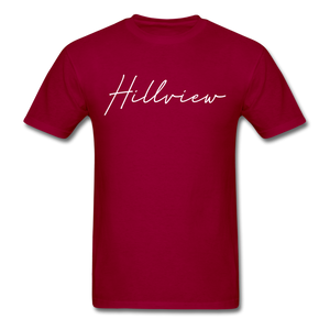 Hillview Cursive T-Shirt - dark red