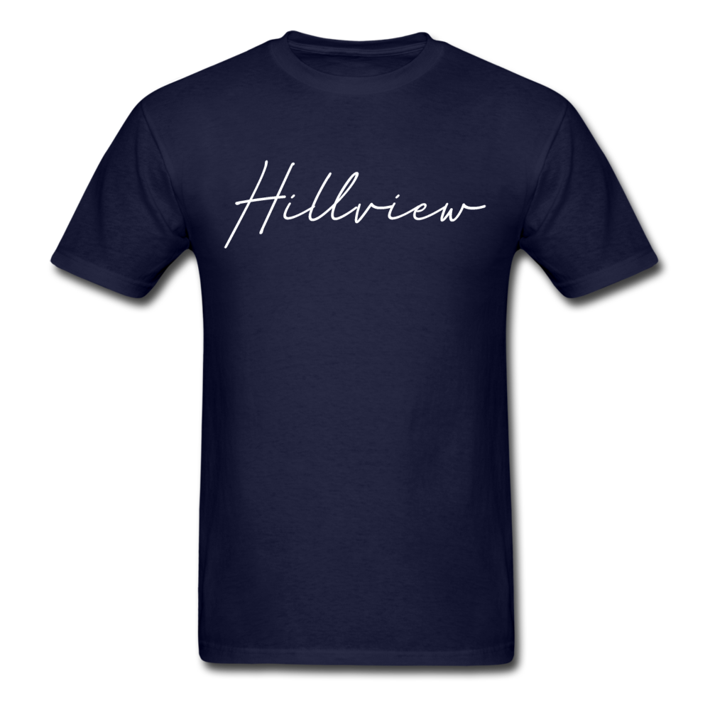 Hillview Cursive T-Shirt - navy