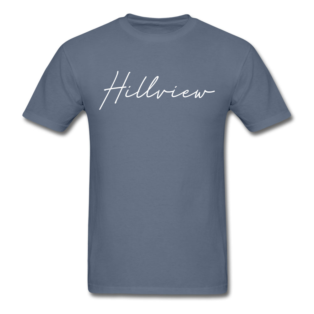 Hillview Cursive T-Shirt - denim