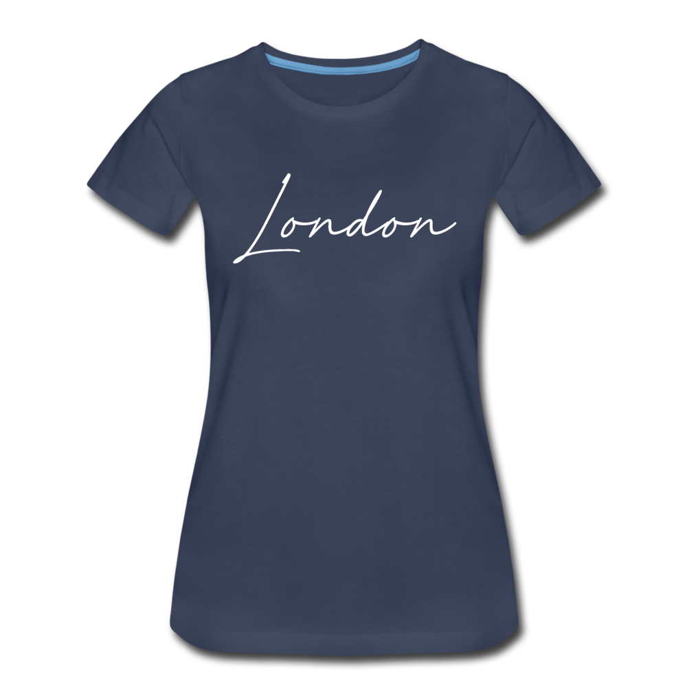 London Cursive Women's T-Shirt - navy