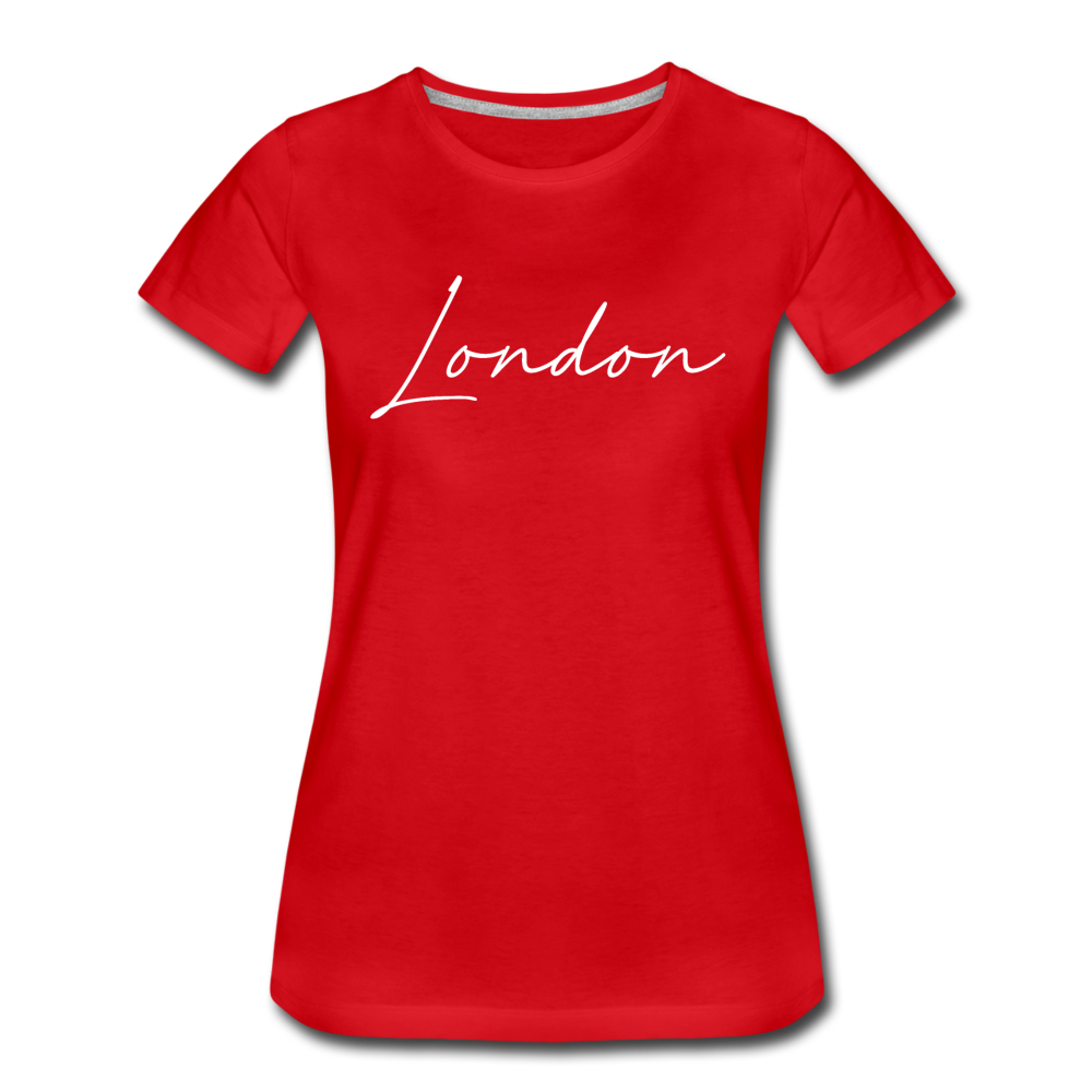 London Cursive Women's T-Shirt - red