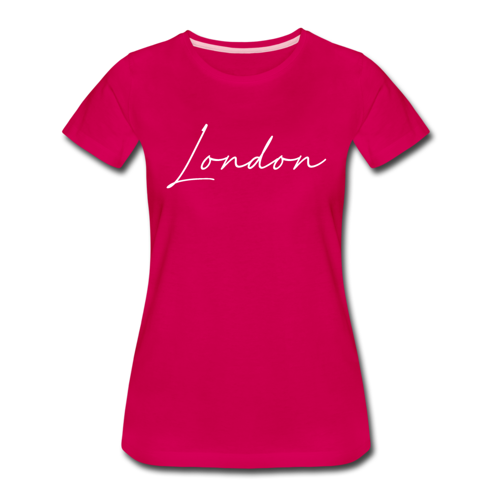 London Cursive Women's T-Shirt - dark pink