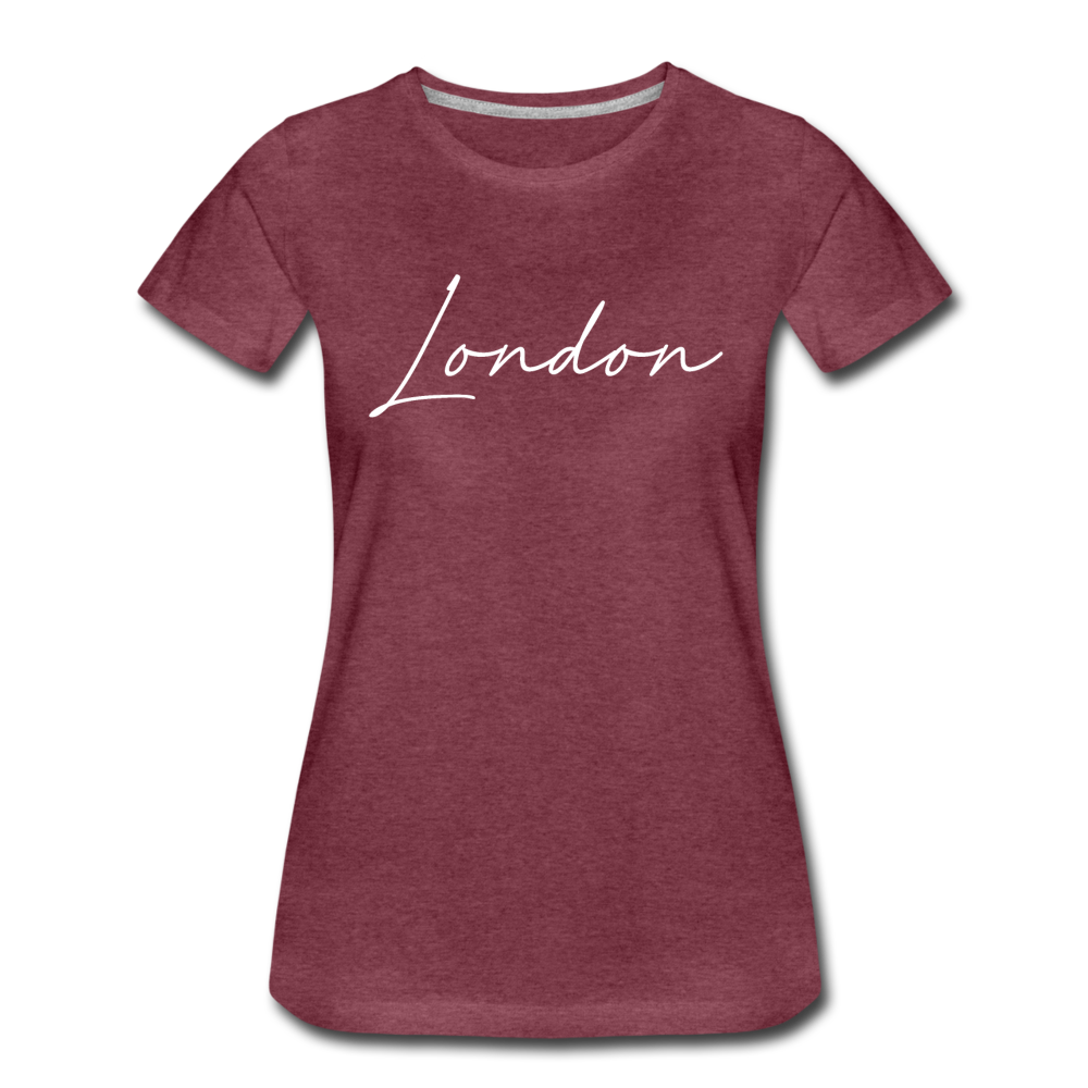 London Cursive Women's T-Shirt - heather burgundy