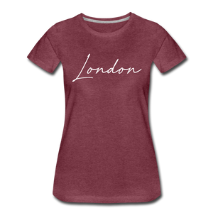 London Cursive Women's T-Shirt - heather burgundy