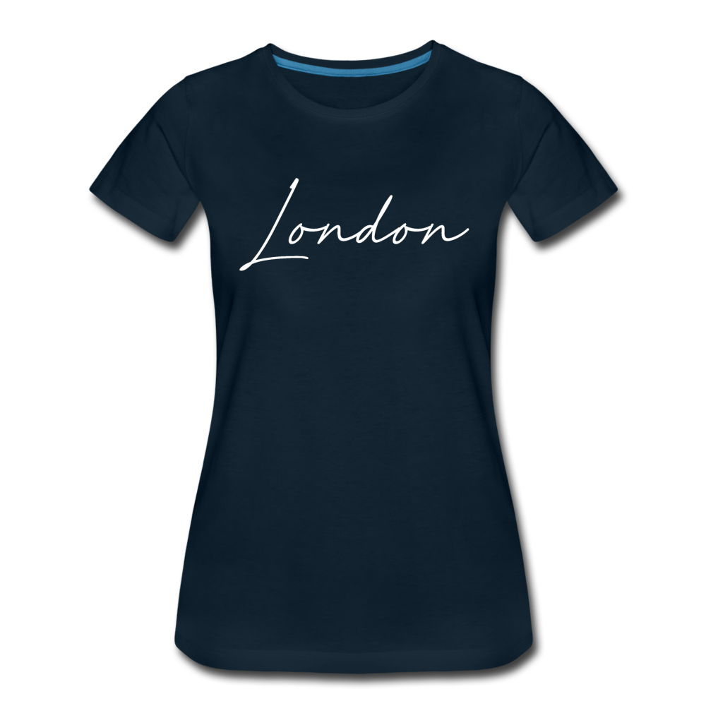 London Cursive Women's T-Shirt - deep navy