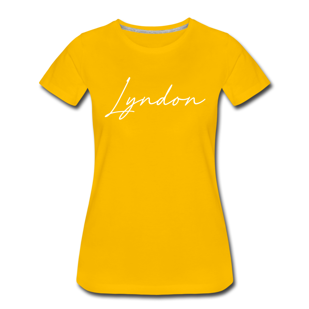 Lyndon Cursive Women's T-Shirt - sun yellow