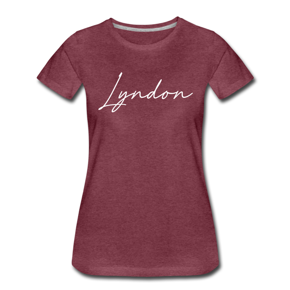 Lyndon Cursive Women's T-Shirt - heather burgundy