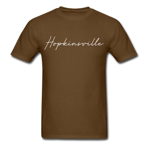 Hopkinsville Cursive T-Shirt - brown