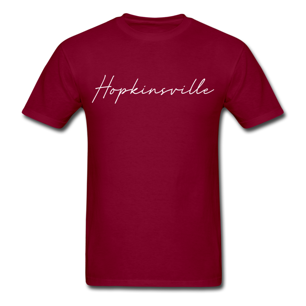 Hopkinsville Cursive T-Shirt - burgundy