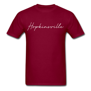 Hopkinsville Cursive T-Shirt - burgundy