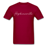 Hopkinsville Cursive T-Shirt - dark red