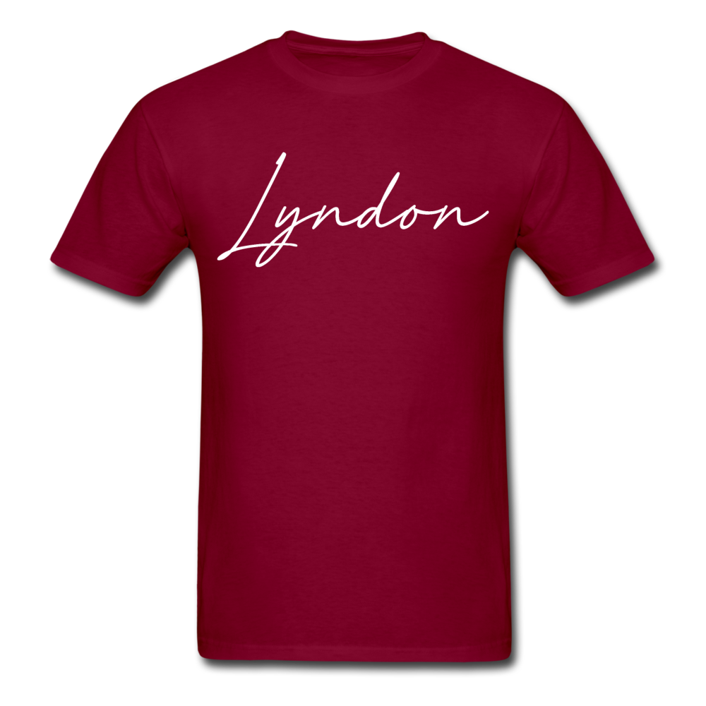 Lyndon Cursive T-Shirt - burgundy