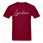 Lyndon Cursive T-Shirt - burgundy