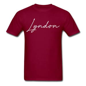 Lyndon Cursive T-Shirt - burgundy