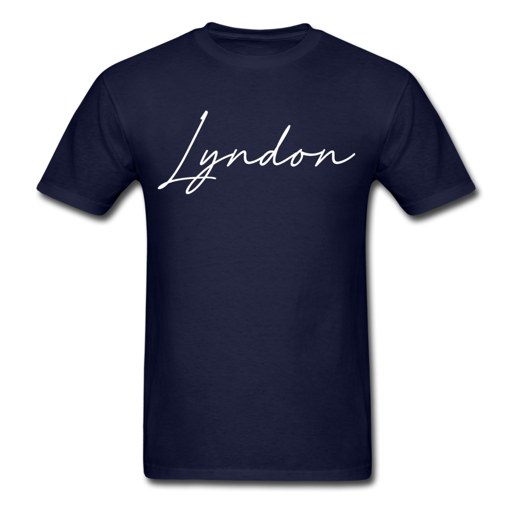 Lyndon Cursive T-Shirt - navy