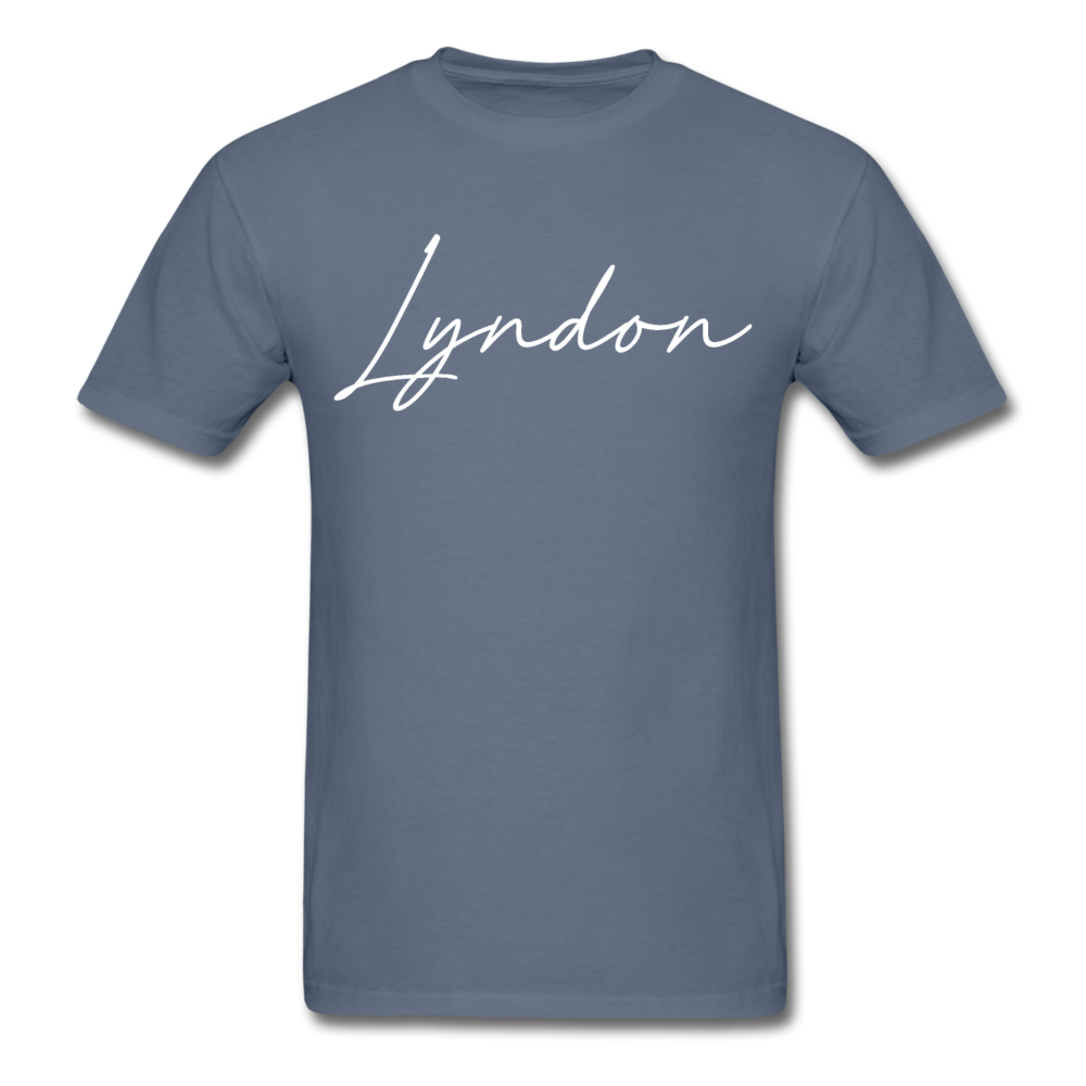 Lyndon Cursive T-Shirt - denim