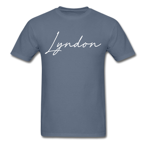 Lyndon Cursive T-Shirt - denim