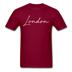 London Cursive T-Shirt - burgundy