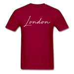 London Cursive T-Shirt - dark red