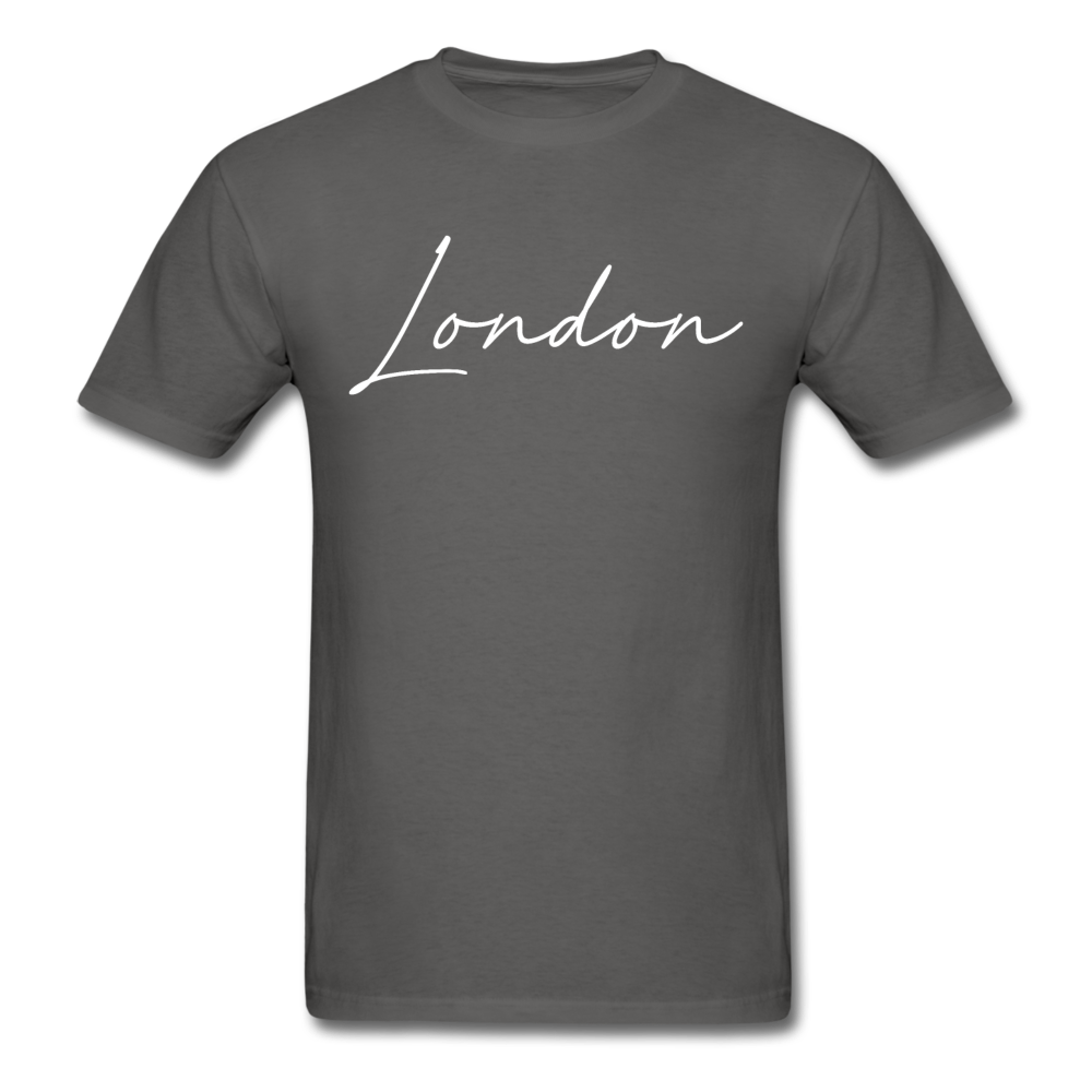 London Cursive T-Shirt - charcoal