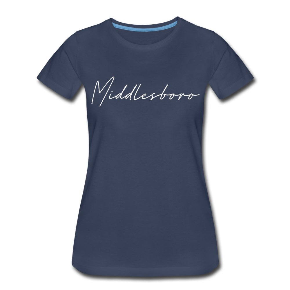 Middlesboro Cursive Women's T-Shirt - navy