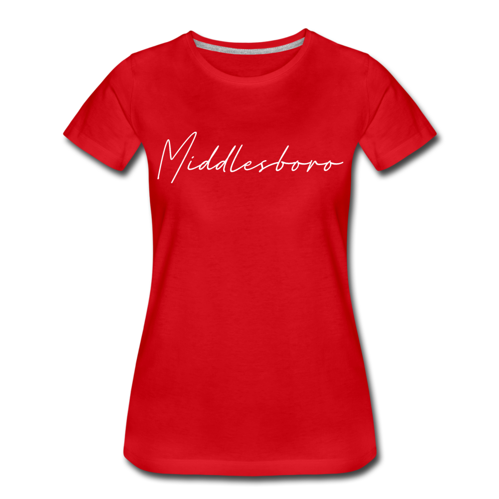 Middlesboro Cursive Women's T-Shirt - red