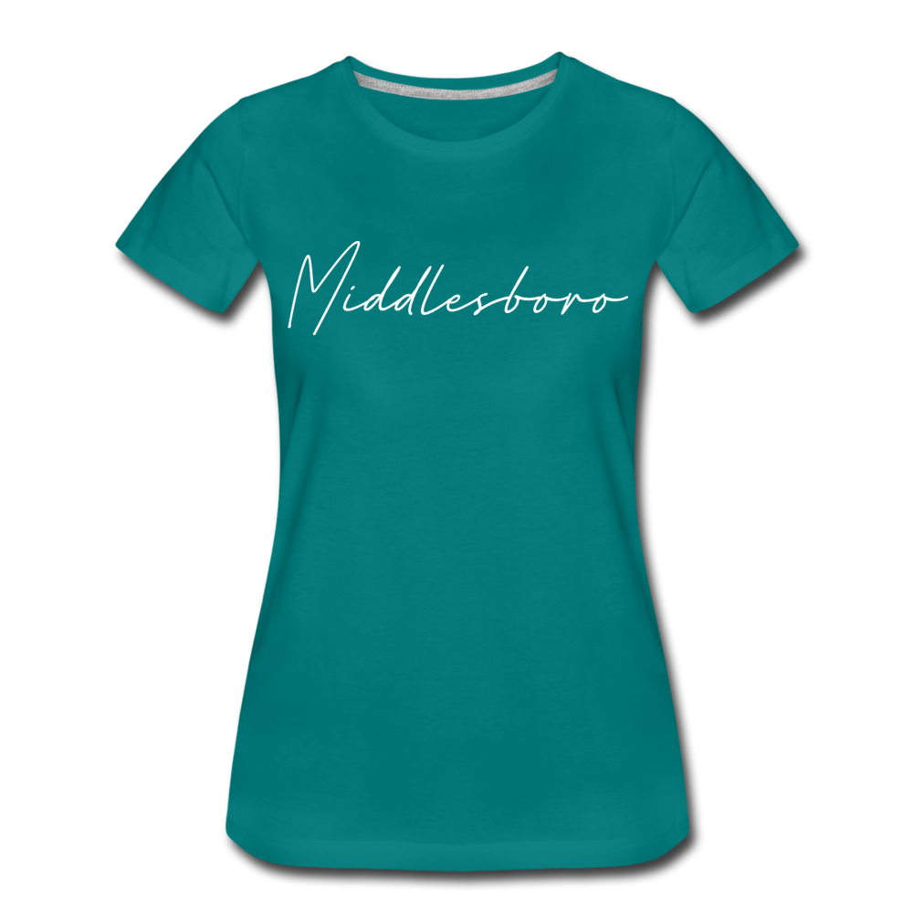 Middlesboro Cursive Women's T-Shirt - teal