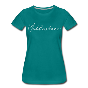 Middlesboro Cursive Women's T-Shirt - teal