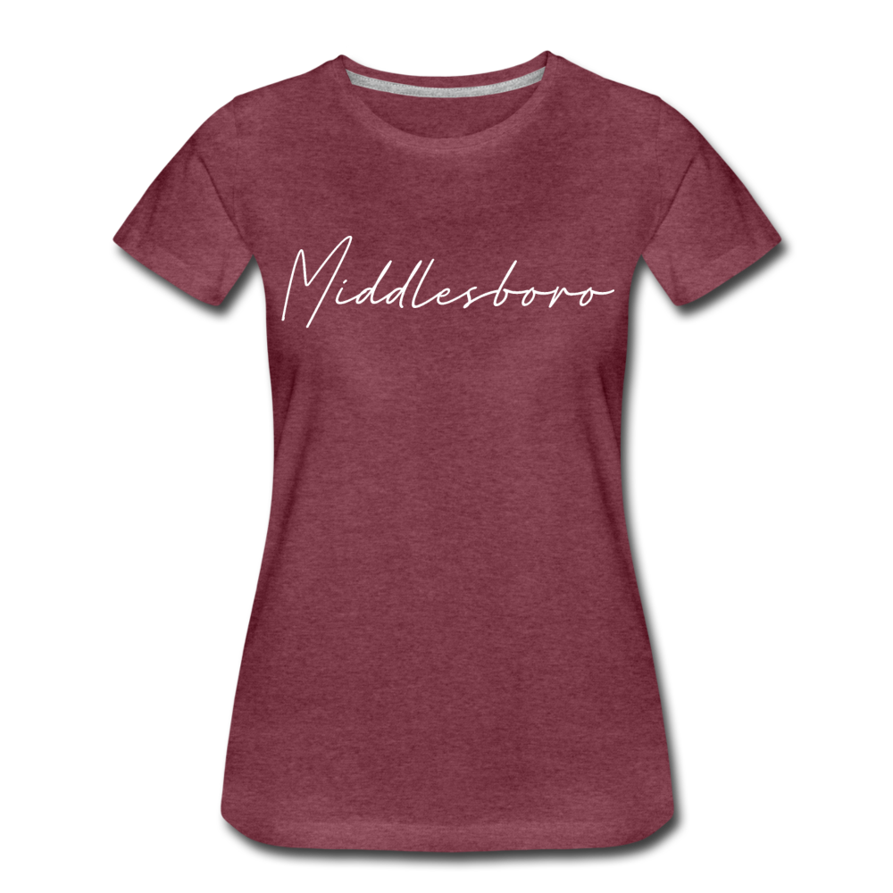 Middlesboro Cursive Women's T-Shirt - heather burgundy