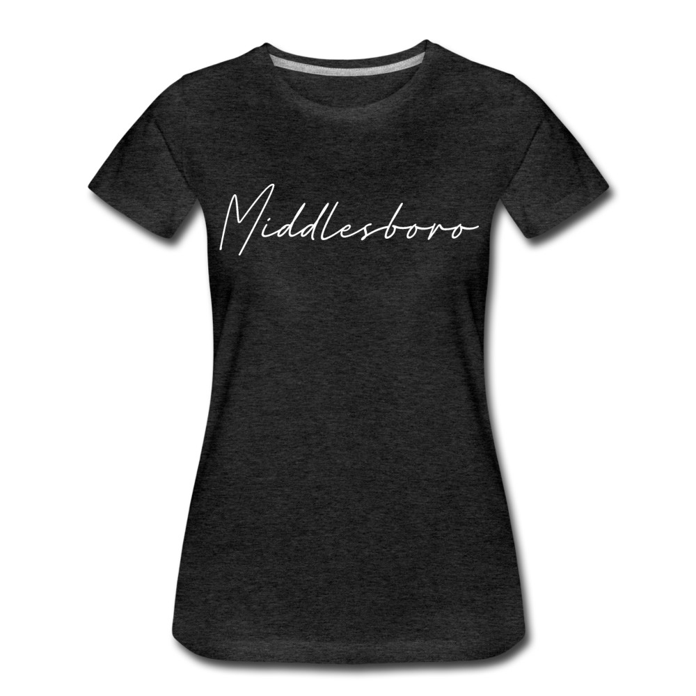 Middlesboro Cursive Women's T-Shirt - charcoal gray