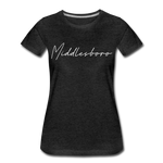 Middlesboro Cursive Women's T-Shirt - charcoal gray