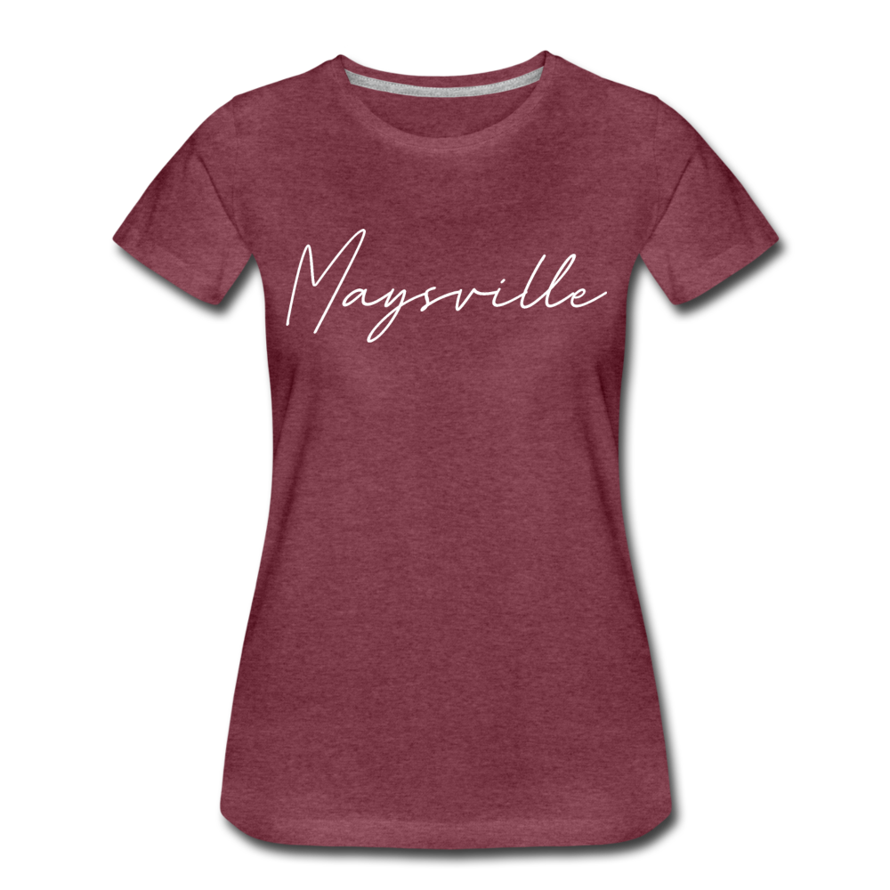 Maysville Cursive Women's T-Shirt - heather burgundy