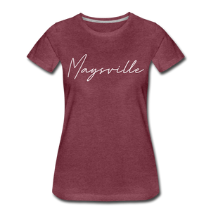 Maysville Cursive Women's T-Shirt - heather burgundy