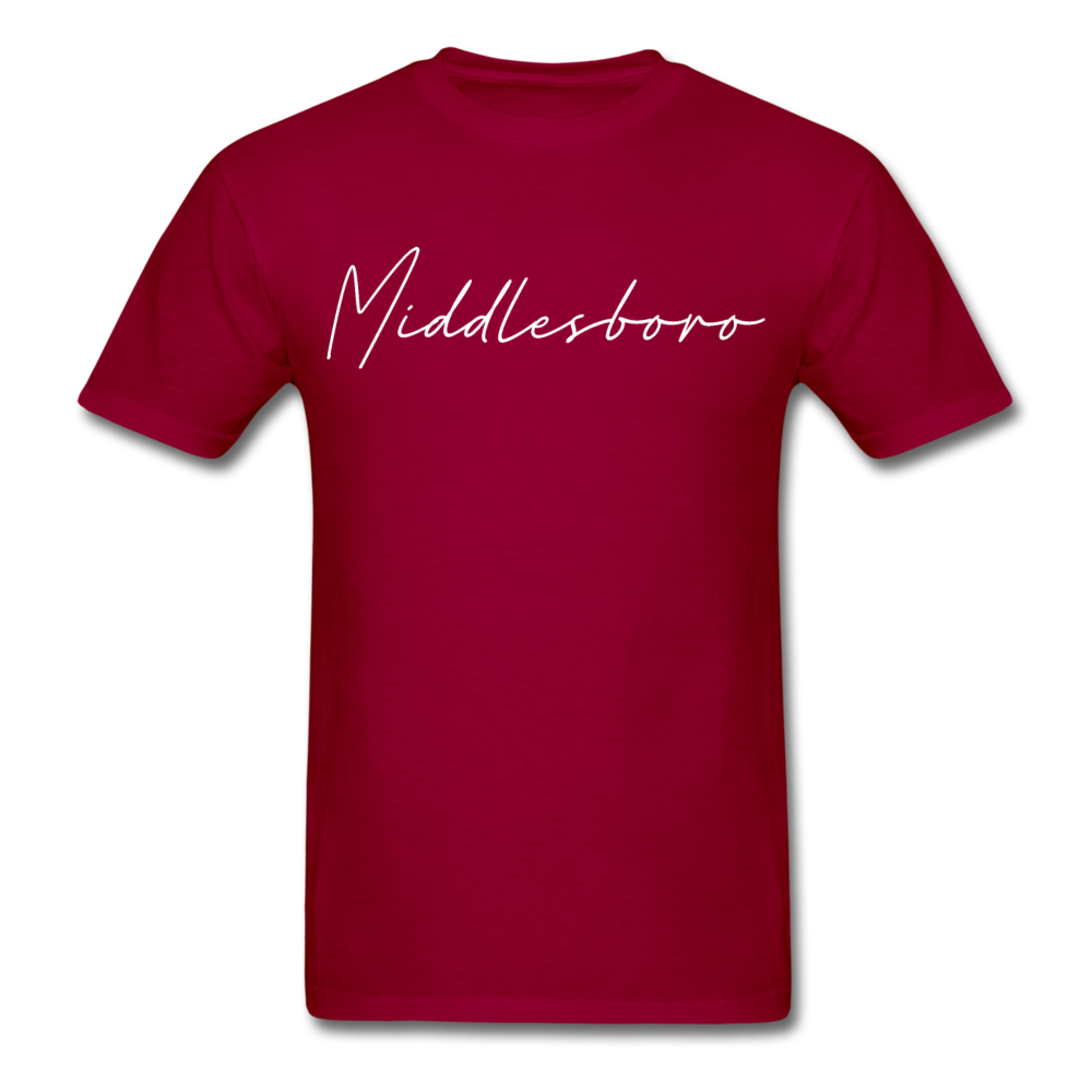 Middlesboro Cursive T-Shirt - dark red