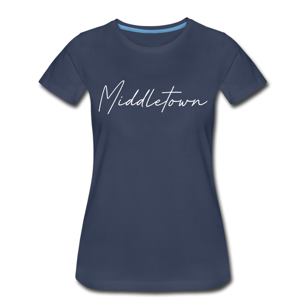 Middletown Cursive Women's T-Shirt - navy