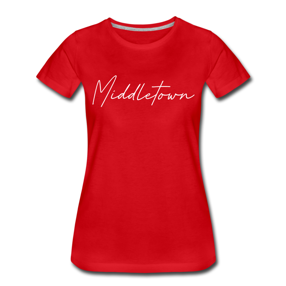 Middletown Cursive Women's T-Shirt - red