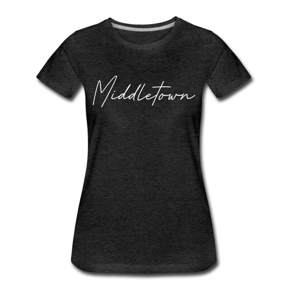 Middletown Cursive Women's T-Shirt - charcoal gray